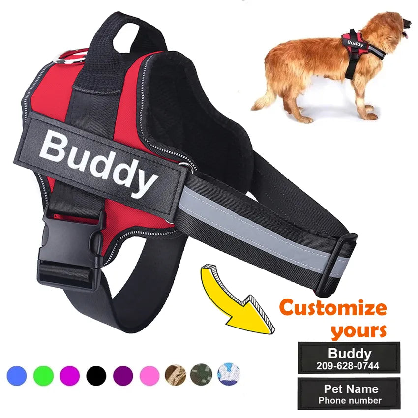 Personalized Reflective Dog Harness (no-pull)