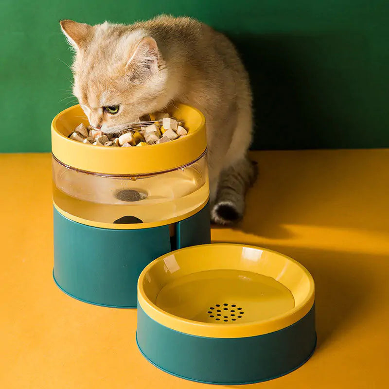 Spill-Proof Pet Drinking Water and Feeding Bowl in action, keeping floors clean.